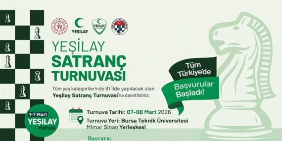 Bursa’da Yeşilay Haftası Satranç Turnuvası düzenleniyor