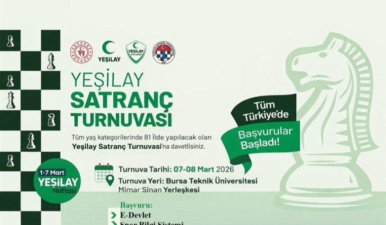 Bursa’da Yeşilay Haftası Satranç Turnuvası düzenleniyor
