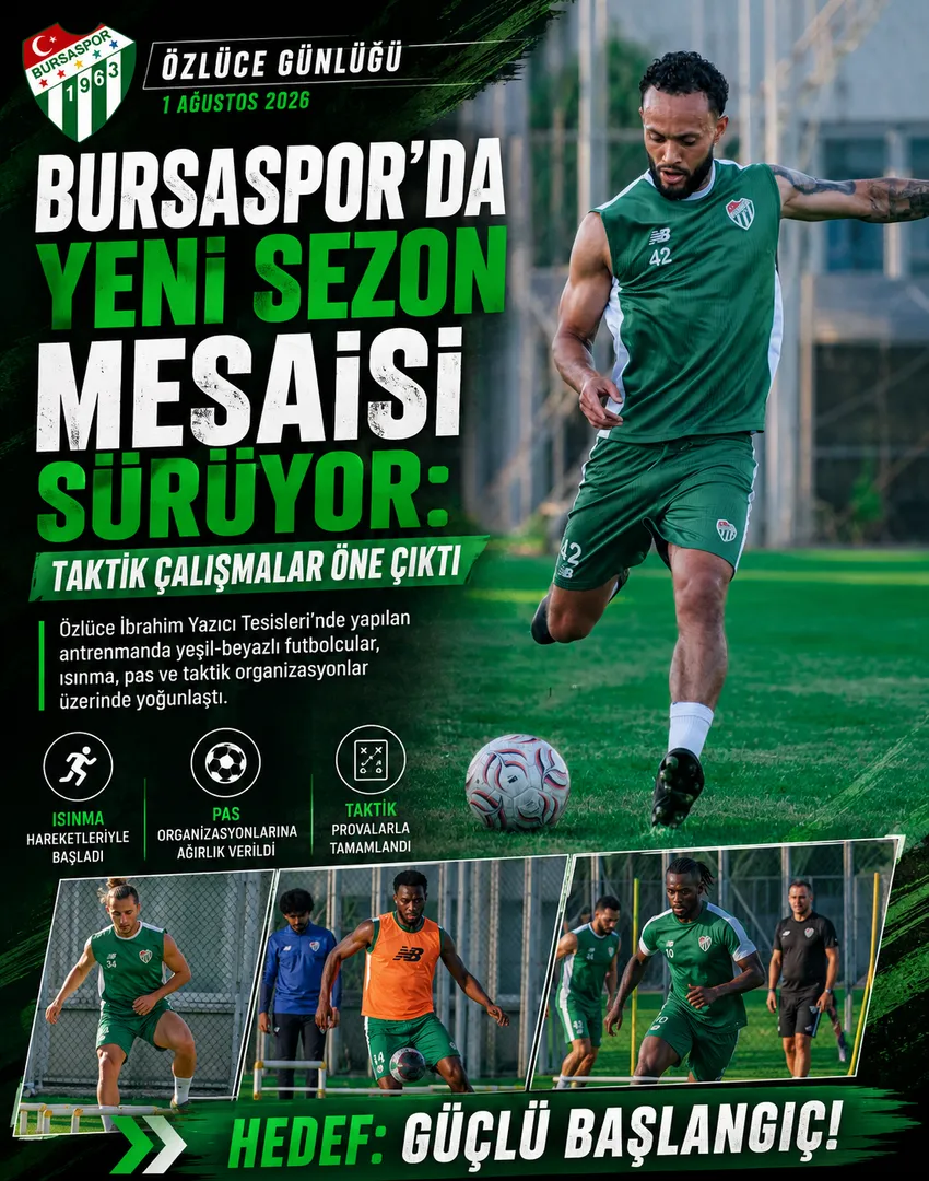Bursaspor’da yeni sezon mesaisi sürüyor: Taktik çalışmalar öne çıktı