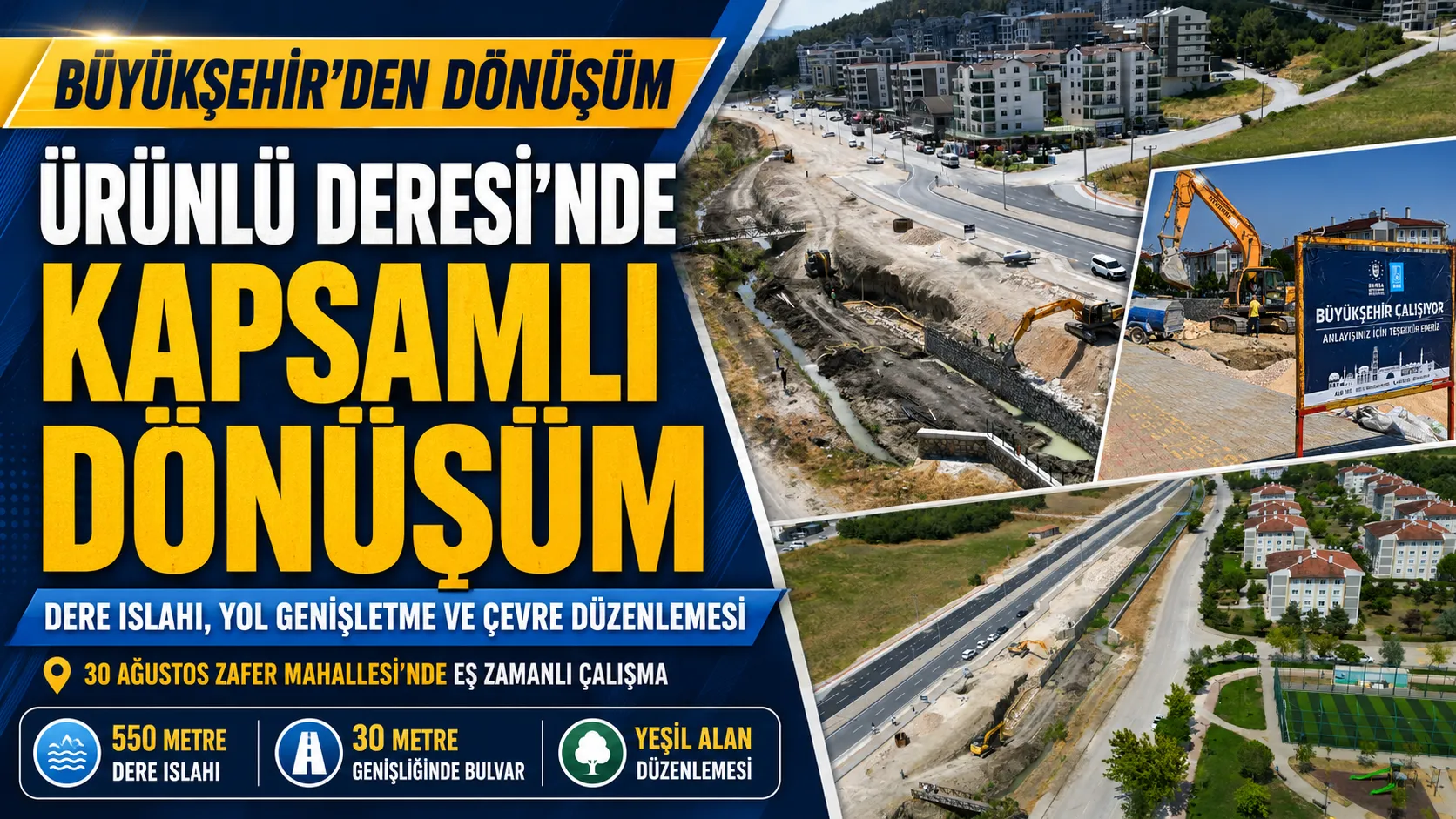 Büyükşehir’den Ürünlü Deresi’nde kapsamlı dönüşüm