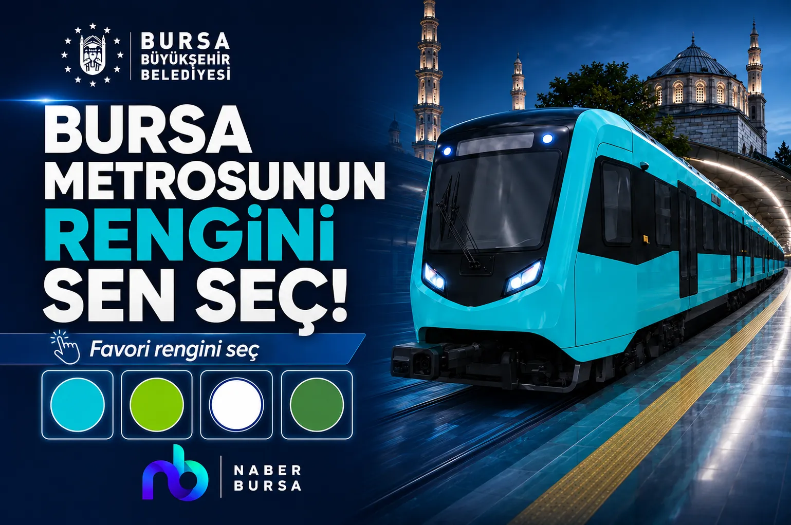 Yeni raylı sistem araçlarının rengini Bursalılar seçecek
