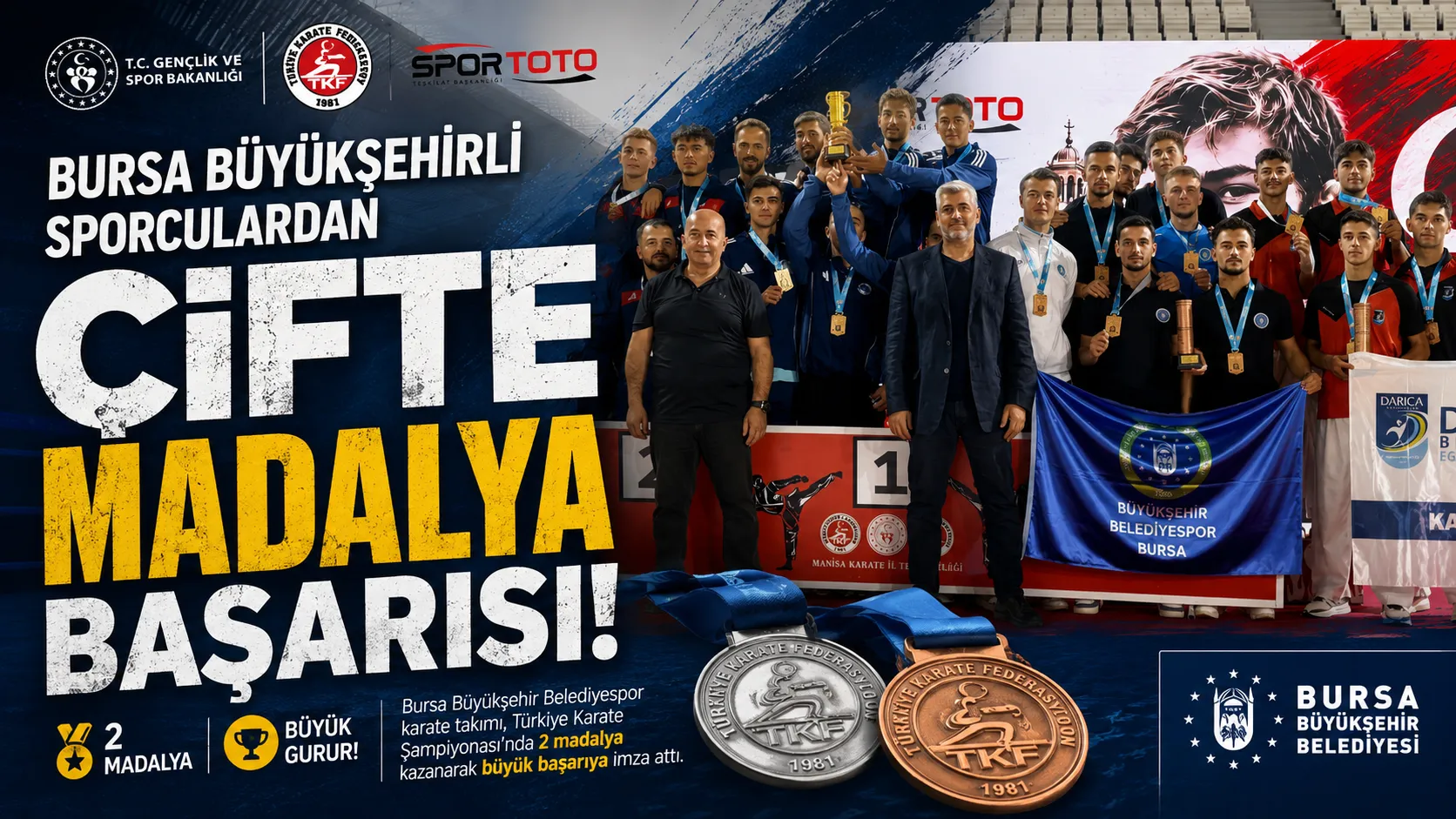 Bursa Büyükşehirli sporculardan çifte madalya başarısı
