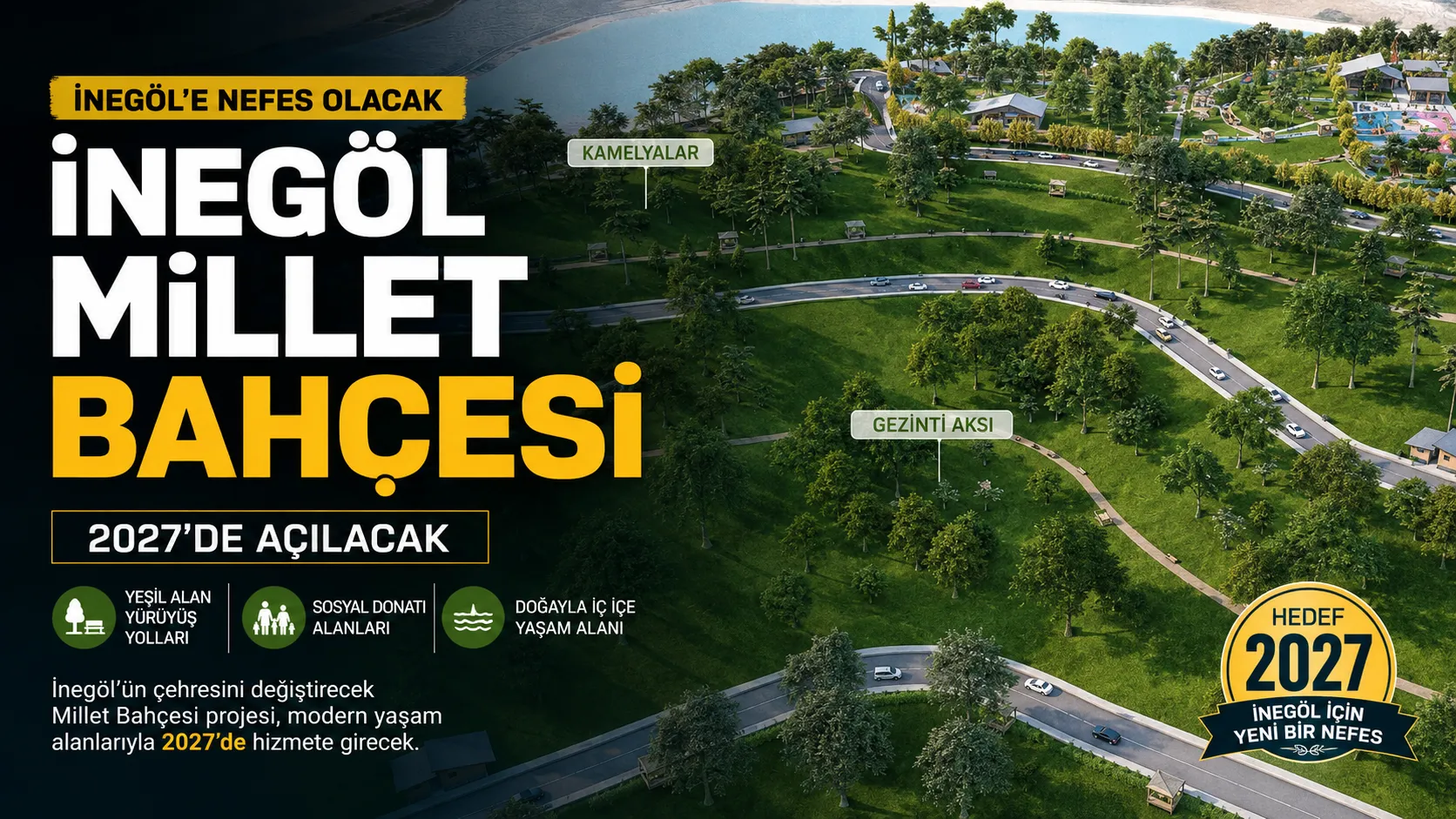 İnegöl Millet Bahçesi 2027’de açılacak