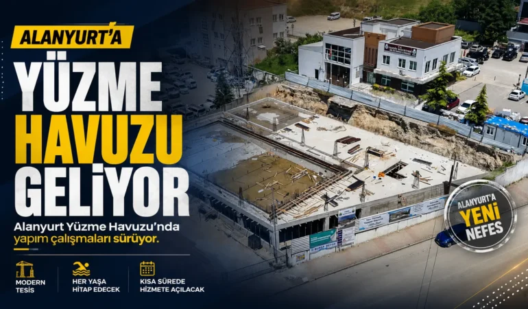 Alanyurt Yüzme Havuzu’nda yapım çalışmaları sürüyor