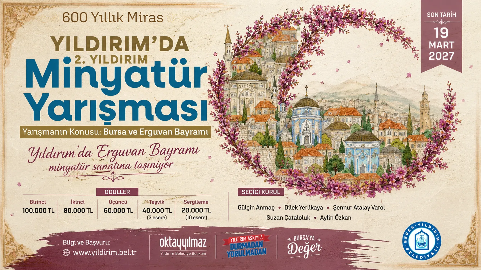 Yıldırım’da Erguvan Bayramı minyatür sanatına taşınıyor