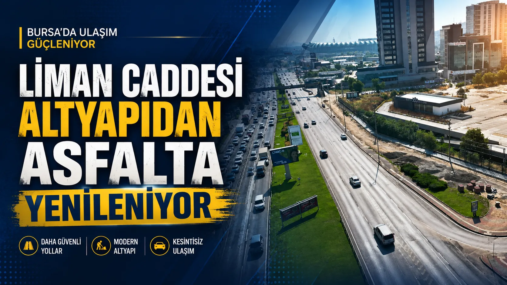 Liman Caddesi altyapıdan asfalta yenileniyor
