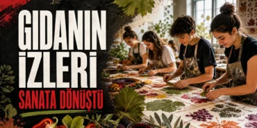 Gıdanın izlerini sanata dönüştüren gençler için manşet tasarımı