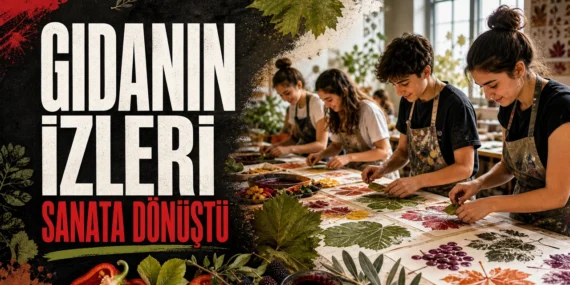 Gıdanın izlerini sanata dönüştüren gençler için manşet tasarımı