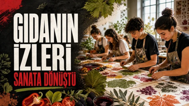Gıdanın izlerini sanata dönüştüren gençler için manşet tasarımı