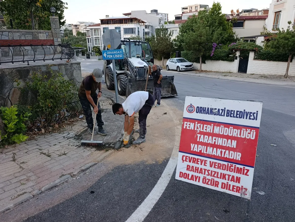 Orhangazi yol ve kaldırım çalışmaları
