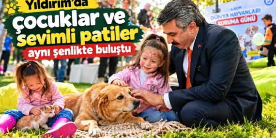 Yıldırım’da çocuklar ve sevimli patiler aynı şenlikte buluştu