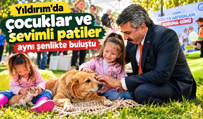 Yıldırım’da çocuklar ve sevimli patiler aynı şenlikte buluştu